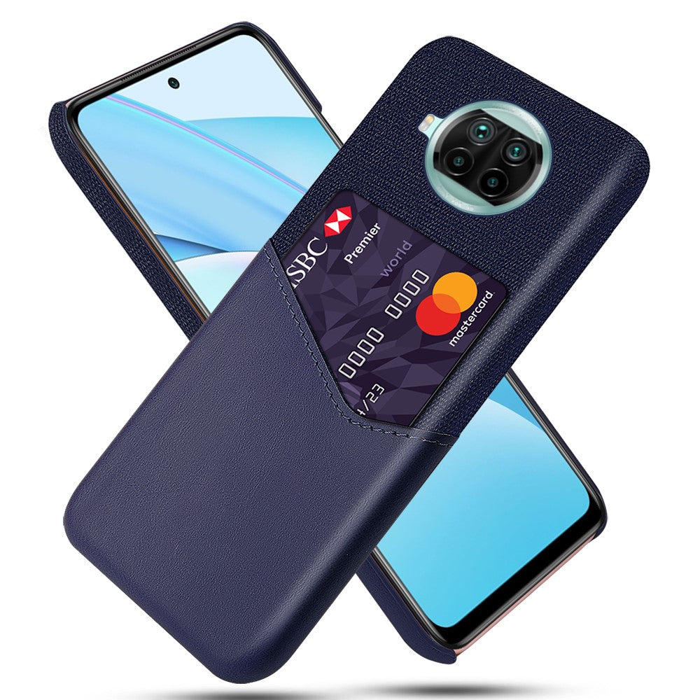 Card Holder Cloth + PU Leather Coated PC Back Cover for Xiaomi Mi 10T Lite 5G / Mi 10i 5G / Redmi Note 9 Pro 5G