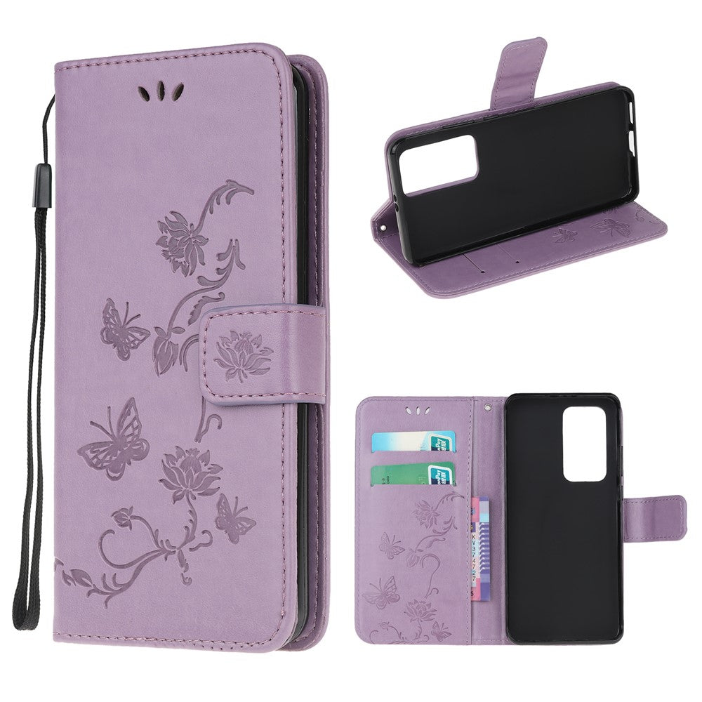 Imprint Butterfly Flowers Leather Wallet Stand Case for Xiaomi Mi 10T 5G / Mi 10T Pro 5G / Redmi K30S