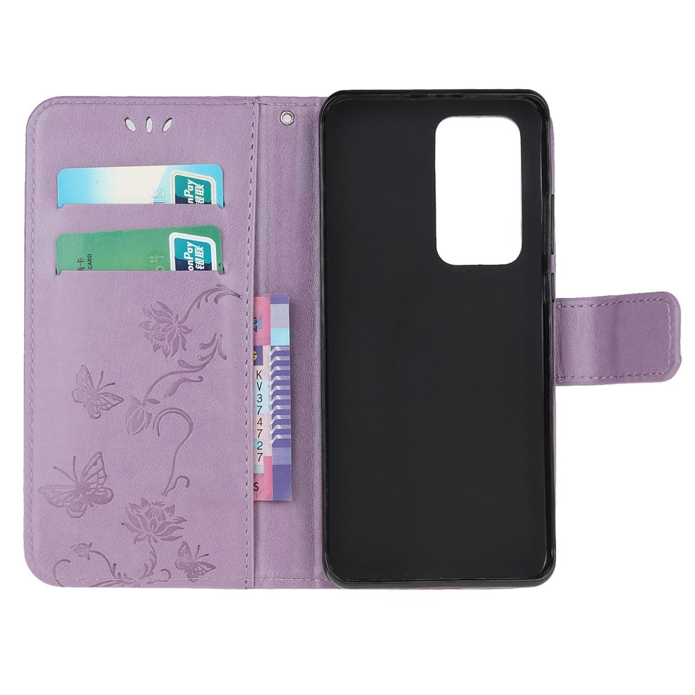 Imprint Butterfly Flowers Leather Wallet Stand Case for Xiaomi Mi 10T 5G / Mi 10T Pro 5G / Redmi K30S