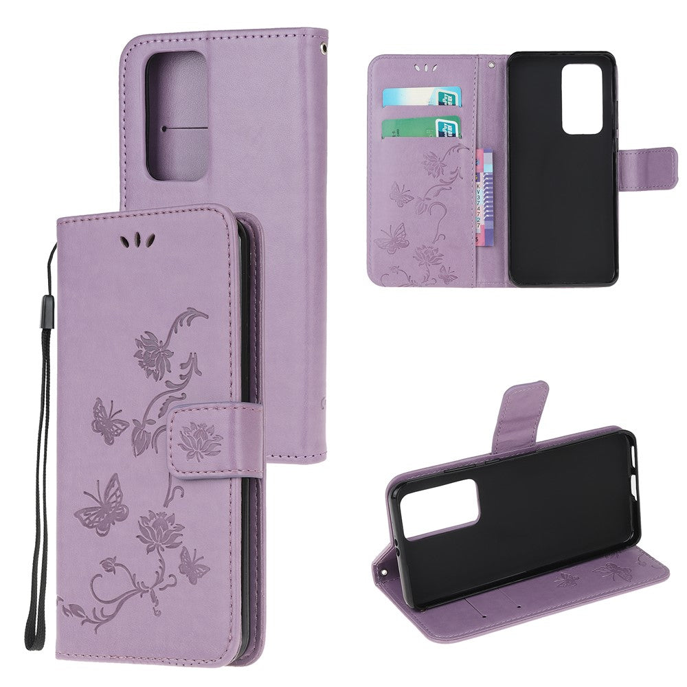 Imprint Butterfly Flowers Leather Wallet Stand Case for Xiaomi Mi 10T 5G / Mi 10T Pro 5G / Redmi K30S