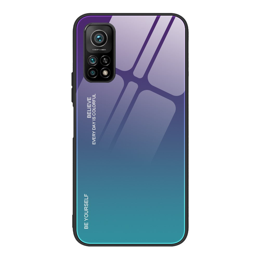 Gradient Pattern Painted Tempered Glass Cell Phone Case for Xiaomi Mi 10T 5G/Mi 10T Pro 5G / Redmi K30S