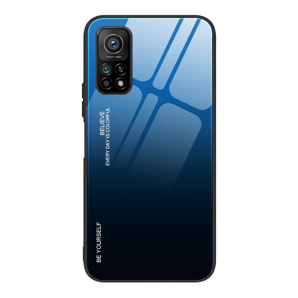 Gradient Pattern Painted Tempered Glass Cell Phone Case for Xiaomi Mi 10T 5G/Mi 10T Pro 5G / Redmi K30S