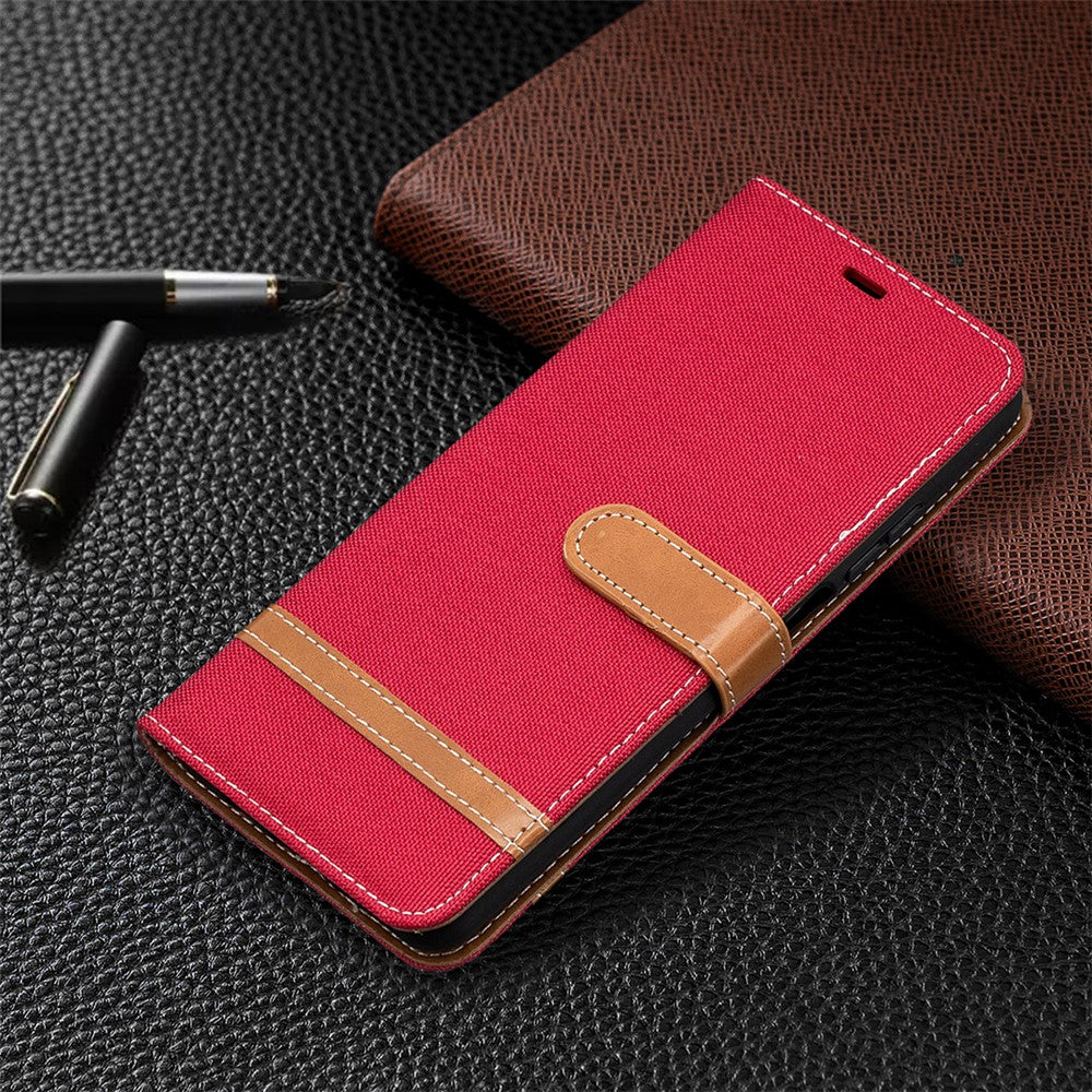 Färgskarvning Jeans Tyg Textur Plånboksläder Skal för Xiaomi Mi 10T Lite 5G/Redmi Note 9 Pro 5G/Mi 10i 5G/Mi 10i 5G mobilskal