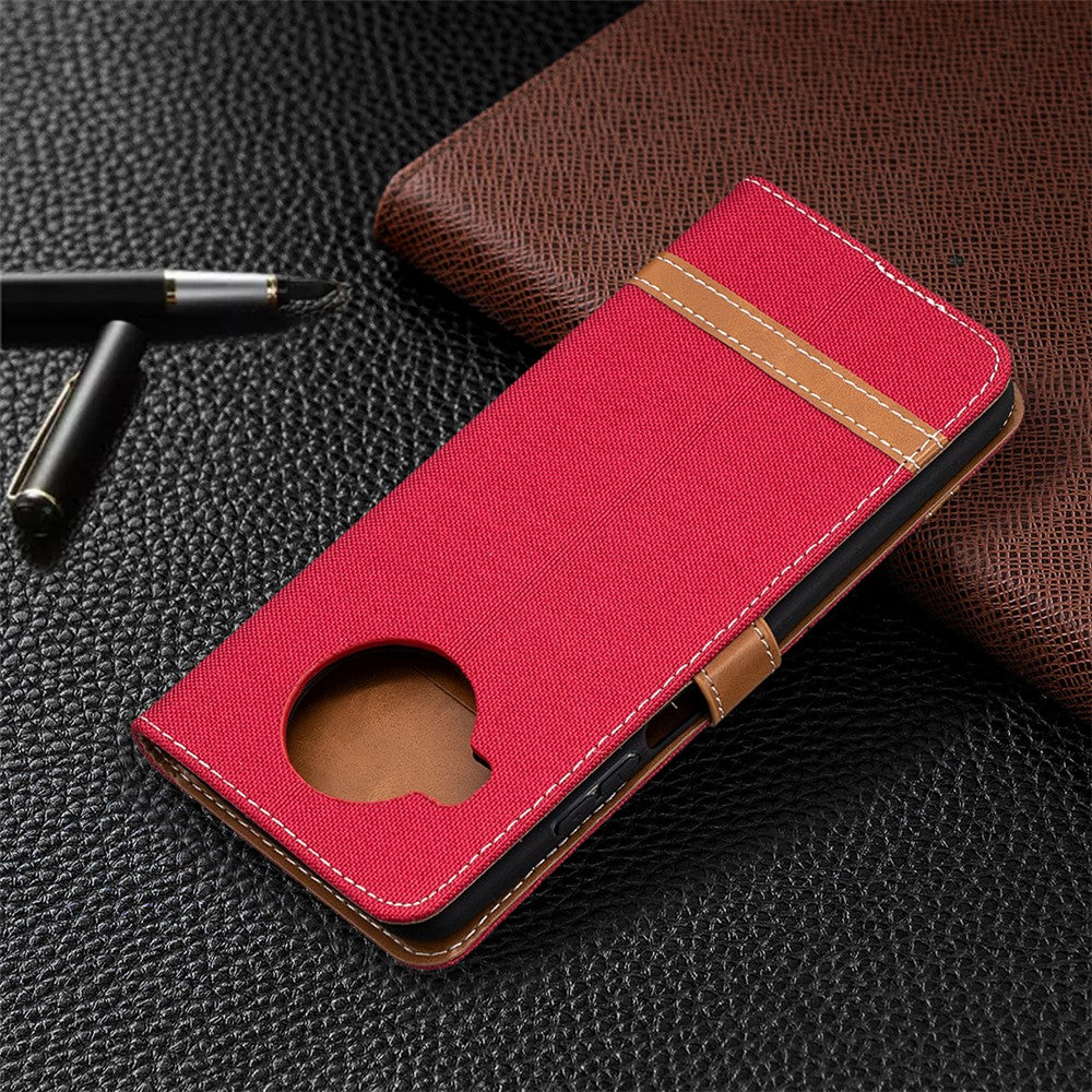 Färgskarvning Jeans Tyg Textur Plånboksläder Skal för Xiaomi Mi 10T Lite 5G/Redmi Note 9 Pro 5G/Mi 10i 5G/Mi 10i 5G mobilskal