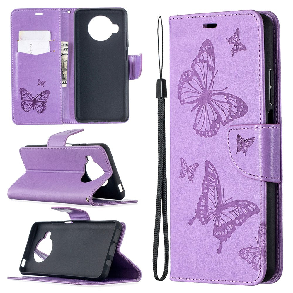 Imprint Butterflies Pattern Wallet Stand Leather Cover for Xiaomi Mi 10T Lite 5G / Mi 10i 5G / Redmi Note 9 Pro 5G