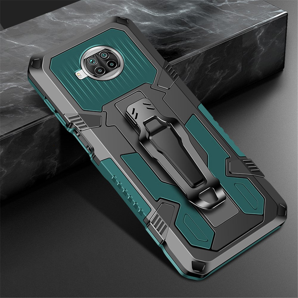 Plastic + TPU Hybrid Case with Kickstand for Xiaomi Mi 10T Lite 5G/Mi 10i 5G/Redmi Note 9 Pro 5G- Black