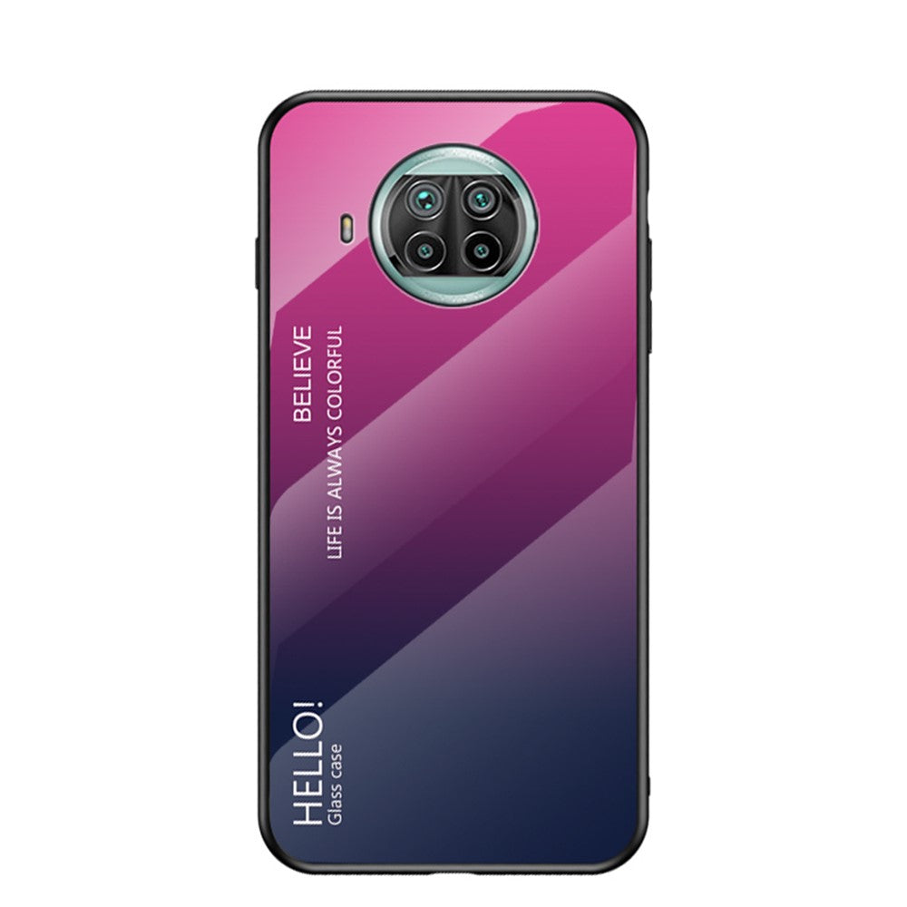 TPU + PC + Gradient Color Tempered Glass Cell Phone Back Casing for Xiaomi Mi 10T Lite 5G/Redmi Note 9 Pro 5G/Mi 10i 5G