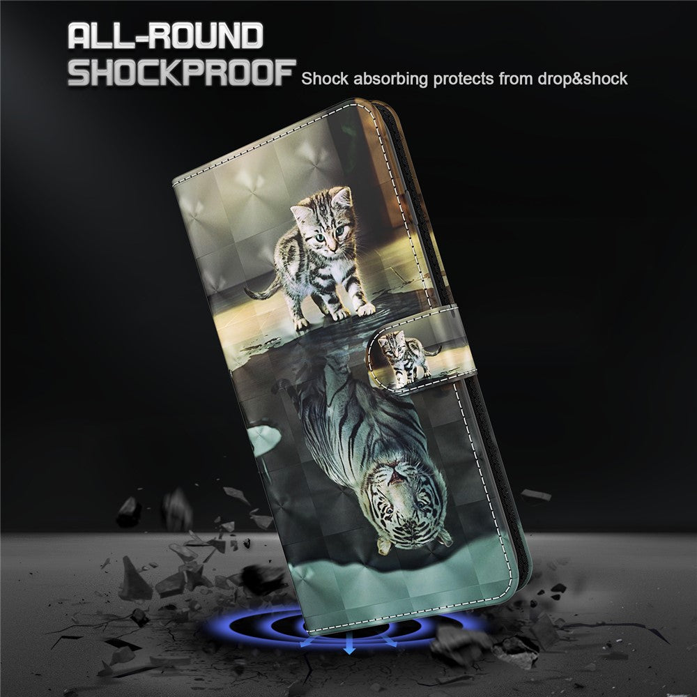 Wallet Stand Case for Xiaomi Mi 10T 5G/10T Pro 5G/Redmi K30S Pattern Printing Leather Shell with Lanyard