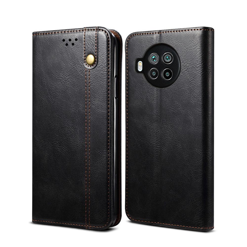 Waxy Crazy Horse Texture TPU + PU Leather Cover Case for Xiaomi Mi 10T Lite 5G/Mi 10i 5G/Redmi Note 9 Pro 5G