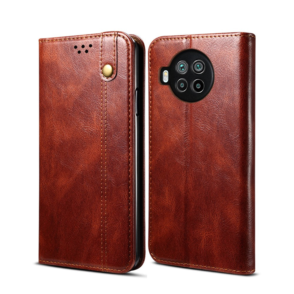 Waxy Crazy Horse Texture TPU + PU Leather Cover Case for Xiaomi Mi 10T Lite 5G/Mi 10i 5G/Redmi Note 9 Pro 5G