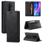 AUTSPACE A01 Series RFID Blocking Retro Matte Leather Case Wallet for Xiaomi Redmi Note 8 Pro