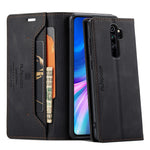 AUTSPACE A01 Series RFID Blocking Retro Matte Leather Case Wallet for Xiaomi Redmi Note 8 Pro