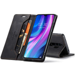 AUTSPACE A01 Series RFID Blocking Retro Matte Leather Case Wallet for Xiaomi Redmi Note 8 Pro