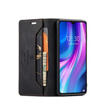 AUTSPACE A01 Series RFID Blocking Retro Matte Leather Case Wallet for Xiaomi Redmi Note 8 Pro