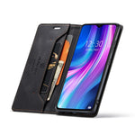 AUTSPACE A01 Series RFID Blocking Retro Matte Leather Case Wallet for Xiaomi Redmi Note 8 Pro