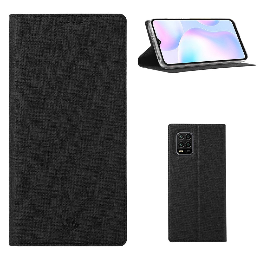 VILI DMX for Xiaomi Mi 10 Lite 5G/Redmi Note 9 Pro 5G Cross Texture Leather Stand Case