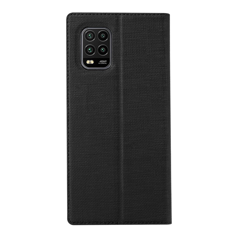 VILI DMX for Xiaomi Mi 10 Lite 5G/Redmi Note 9 Pro 5G Cross Texture Leather Stand Case