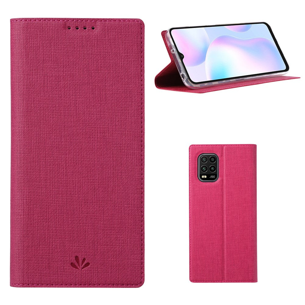 VILI DMX for Xiaomi Mi 10 Lite 5G/Redmi Note 9 Pro 5G Cross Texture Leather Stand Case