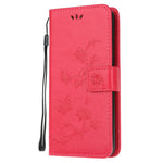 Imprint Butterfly Flowers Design Leather Wallet Phone Cover for Xiaomi Poco M3