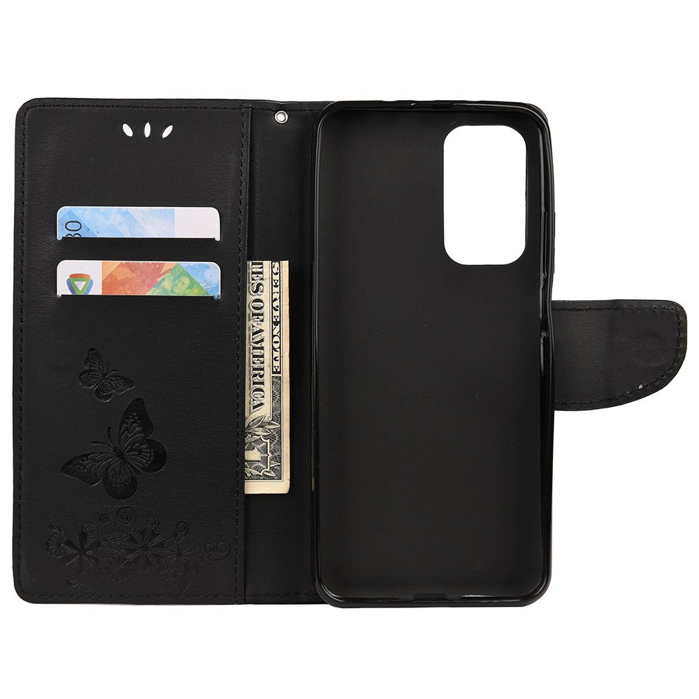Imprint Butterfly Pattern Leather Wallet Phone Shell for Xiaomi Mi 10T 5G / Mi 10T Pro 5G / Redmi K30S