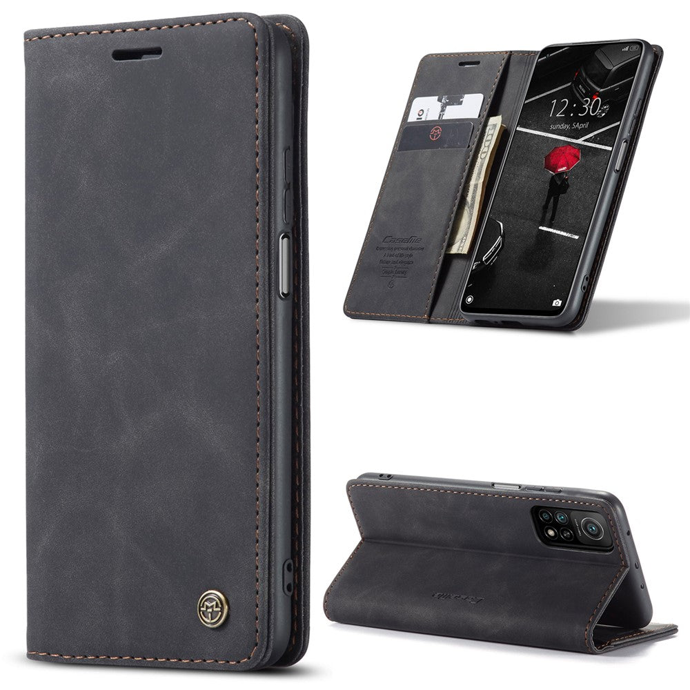 CASEME 013-serien självabsorberande läderfodral med stativ och plånboksfodral för Xiaomi Mi 10T 5G / Mi 10T Pro 5G