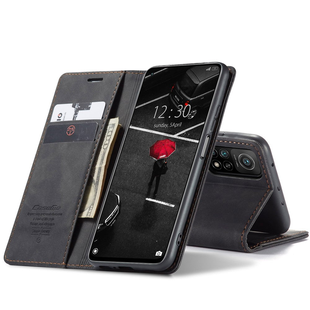 CASEME 013-serien självabsorberande läderfodral med stativ och plånboksfodral för Xiaomi Mi 10T 5G / Mi 10T Pro 5G