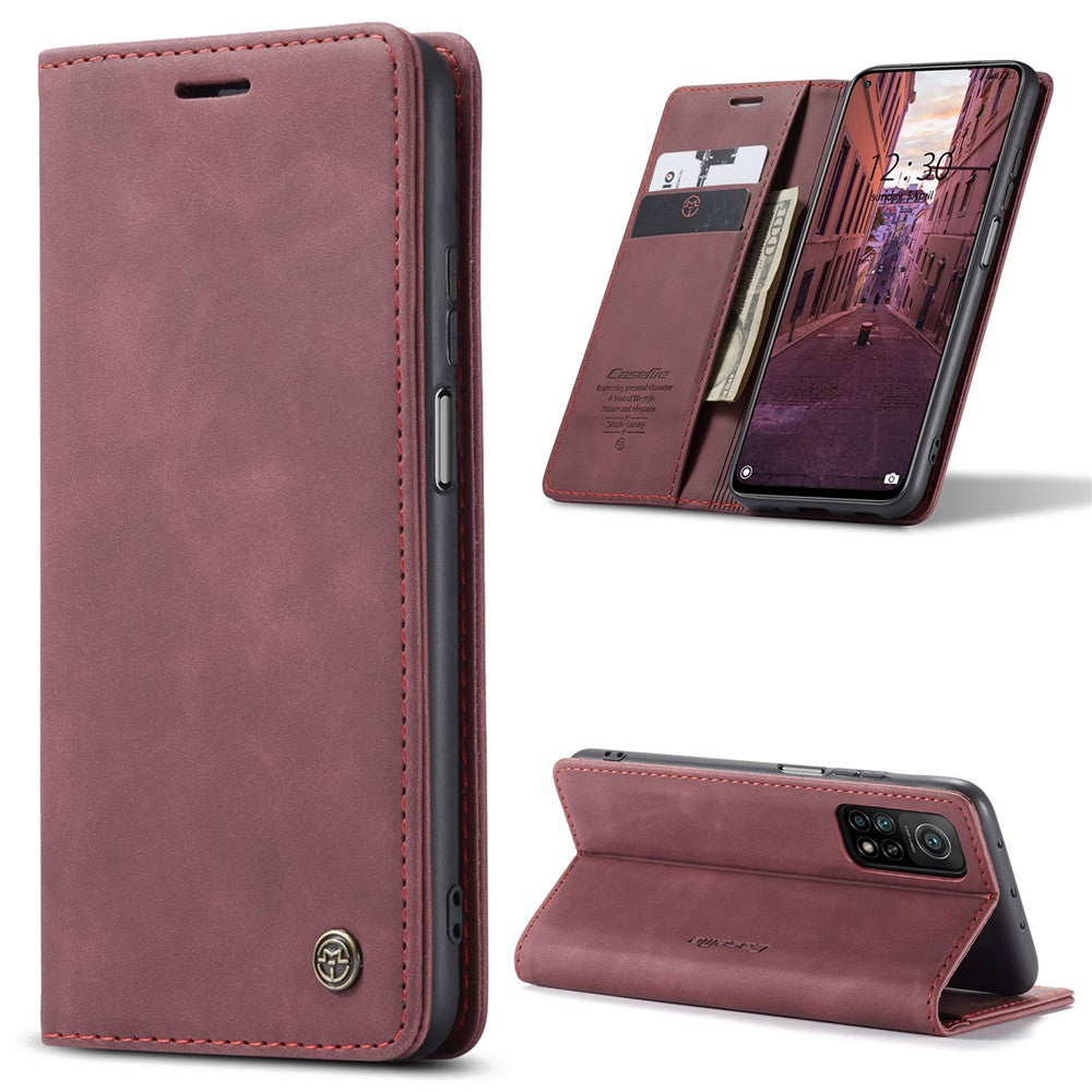 CASEME 013-serien självabsorberande läderfodral med stativ och plånboksfodral för Xiaomi Mi 10T 5G / Mi 10T Pro 5G