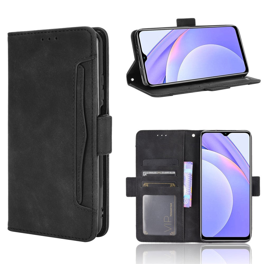 Multiple Card Slots Wallet Case Stand TPU + PU Leather Cover Case for Xiaomi Redmi Note 9 4G/9 Power/Redmi 9T