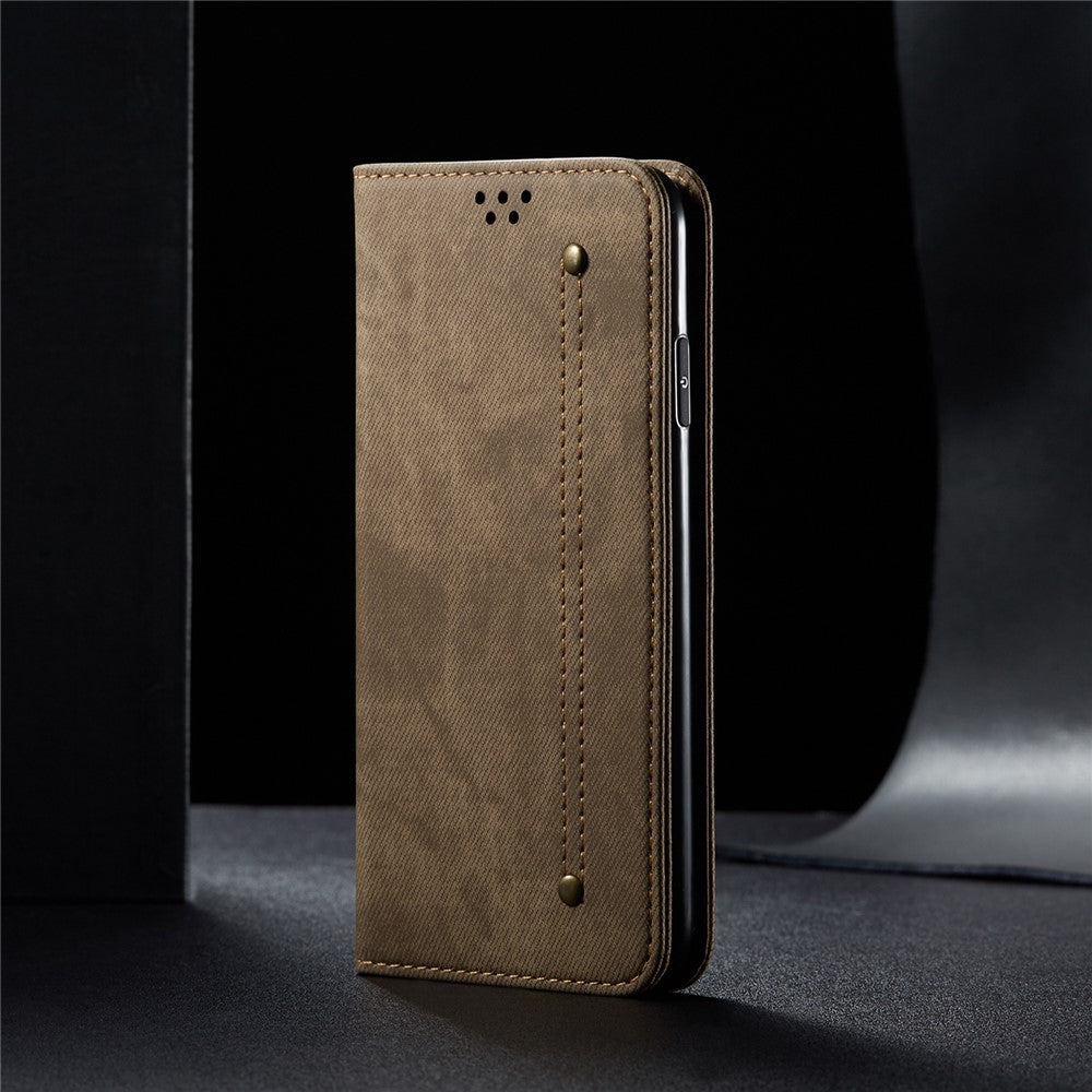 Jeans Cloth Surface Wallet Design Leather Cell Phone Protective Cover for Xiaomi Redmi Note 9 5G/Note 9T 5G