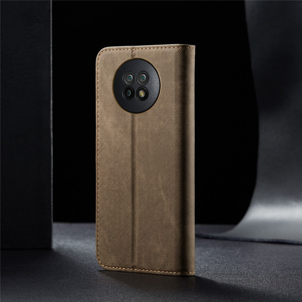 Jeans Cloth Surface Wallet Design Leather Cell Phone Protective Cover for Xiaomi Redmi Note 9 5G/Note 9T 5G
