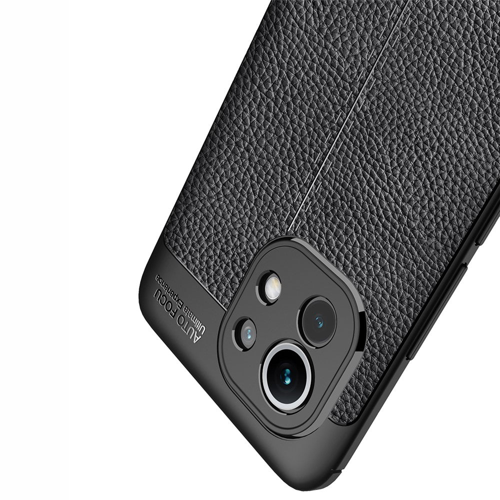 Four Corner Cushion Litchi Texture Soft TPU Protector for Xiaomi Mi 11 Mobile Phone Cover