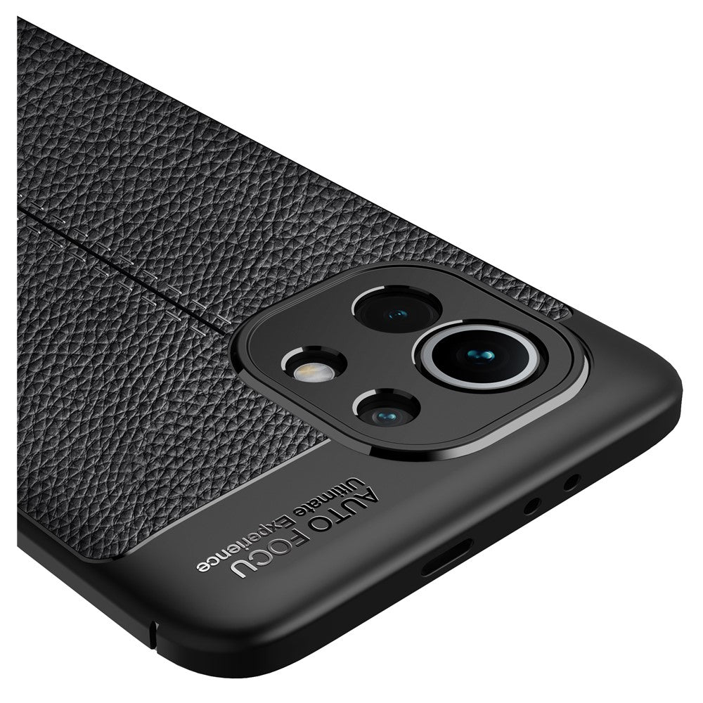 Four Corner Cushion Litchi Texture Soft TPU Protector for Xiaomi Mi 11 Mobile Phone Cover