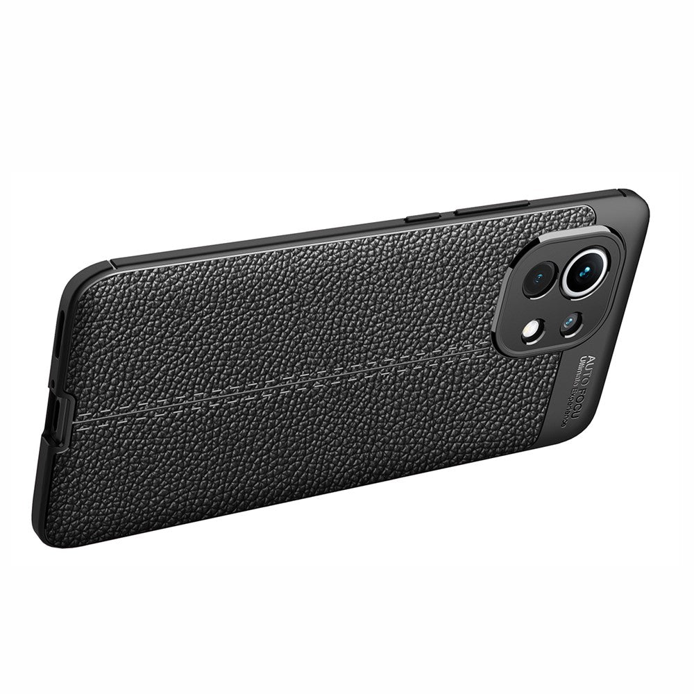 Four Corner Cushion Litchi Texture Soft TPU Protector for Xiaomi Mi 11 Mobile Phone Cover