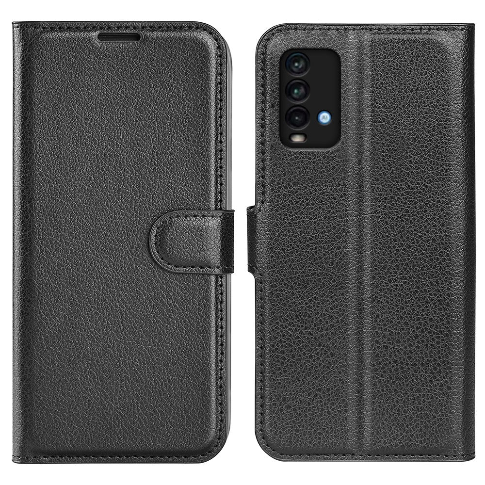 Litchi Texture Folio Flip Leather Phone Cover for Xiaomi Redmi Note 9 4G (Qualcomm Snapdragon 662) / Redmi 9 Power / Redmi 9T
