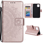Imprinted Mandala Flower Wallet Leather Case with Strap for Xiaomi Mi 11