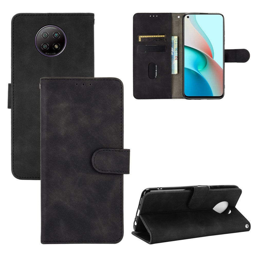 For Xiaomi Redmi Note 9 5G/Redmi Note 9T 5G Skin-touch Feeling PU Leather Wallet Design Case with Stand