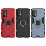 PC TPU Hybrid Finger Ring Holder Kickstand Case for Xiaomi Redmi Note 9 4G (Qualcomm Snapdragon 662)/9 Power/9T