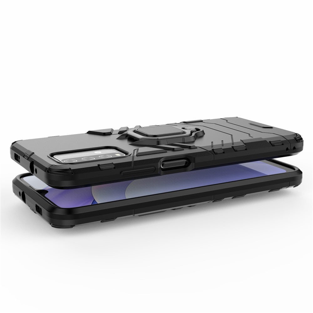 PC TPU Hybrid Finger Ring Holder Kickstand Case for Xiaomi Redmi Note 9 4G (Qualcomm Snapdragon 662)/9 Power/9T