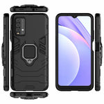 PC TPU Hybrid Finger Ring Holder Kickstand Case for Xiaomi Redmi Note 9 4G (Qualcomm Snapdragon 662)/9 Power/9T
