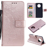 Imprinted Mandala Flower Stand Wallet Leather Case with Lanyard for Xiaomi Redmi Redmi Note 9 5G/Note 9T 5G