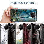 Drop-proof Wear and Scratch Resistant Marbling Pattern Tempered Glass Cell Phone Cover for Xiaomi Redmi Note 9T 5G/Note 9 5G