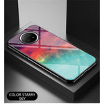Lightweight Soft TPU Edge Tempered Glass Back Cover Phone Shell with Starry Sky Pattern for Xiaomi Redmi Note 9T 5G/Note 9 5G