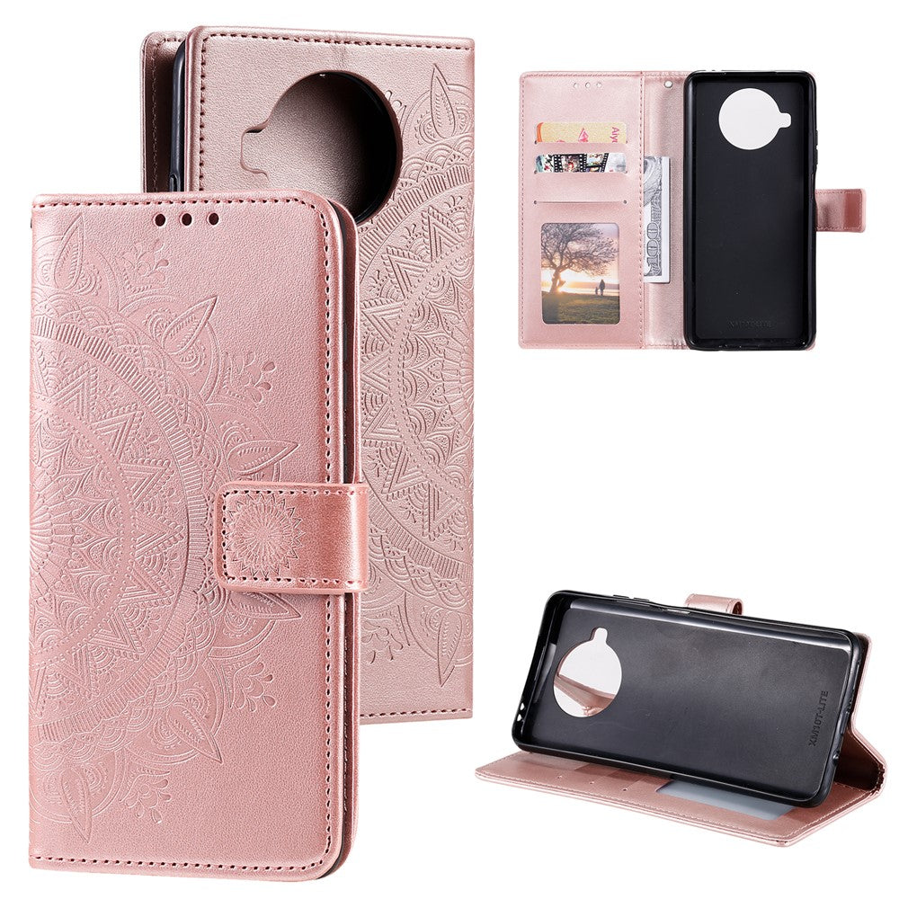 Läderfodral med tryckt mandala och blommotiv för Xiaomi Mi 10T Lite 5G / Redmi Note 9 Pro 5G / Mi 10i 5G