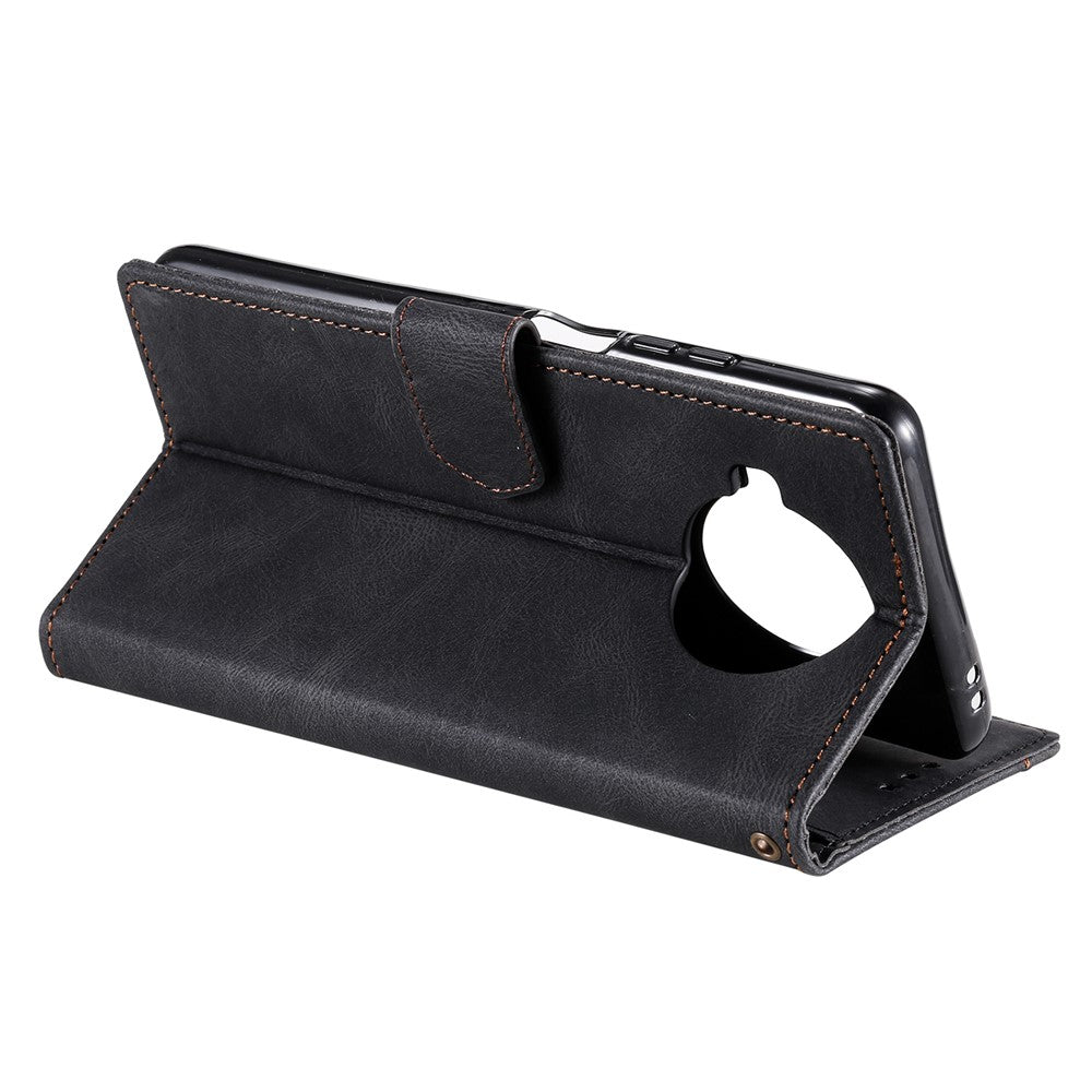 Skin-Feeling Splicing Leather Phone Protective Cover with Rivet Decor for Xiaomi Mi 10T Lite 5G