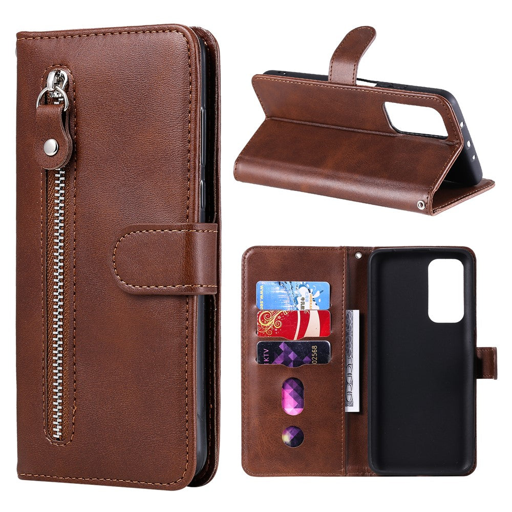 Zipper Pocket Leather Wallet Stand Case for Xiaomi Mi 10T 5G / Mi 10T Pro 5G / Redmi K30S