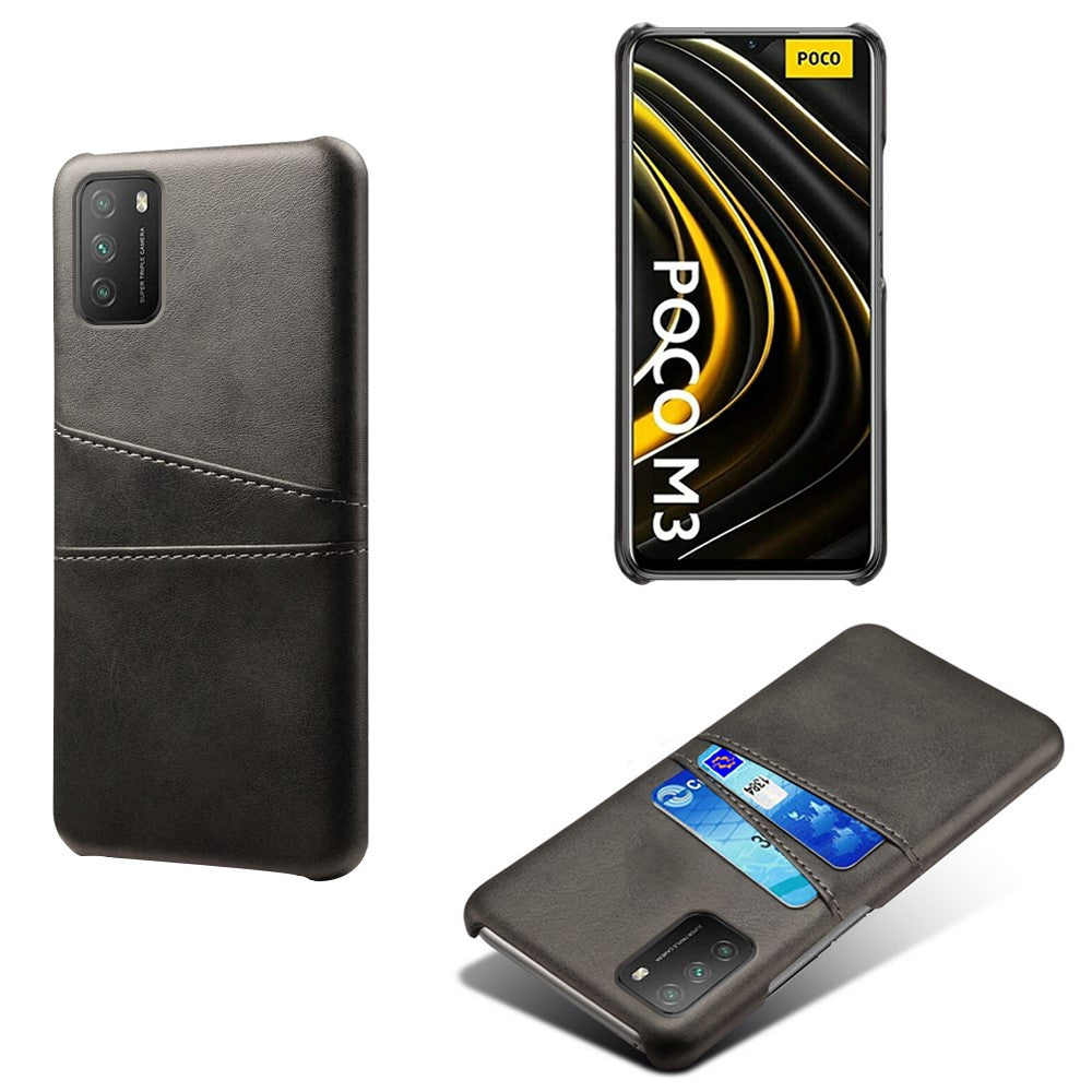 PC + PU-læderbeklædt etui med to kortpladser til Xiaomi Redmi Note 9 4G (Qualcomm Snapdragon 662) / Xiaomi Poco M3 / Xiaomi Redmi 9 Power / Xiaomi Redmi 9T