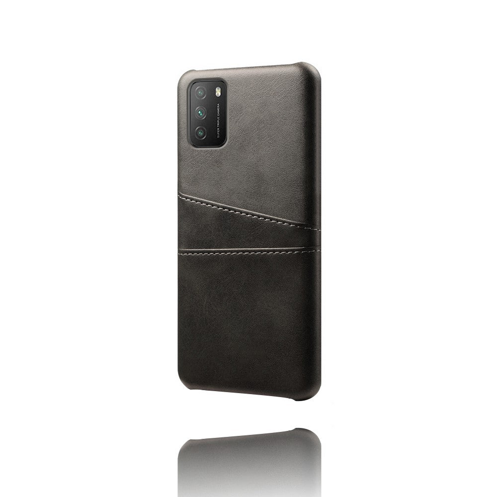 PC + PU-læderbeklædt etui med to kortpladser til Xiaomi Redmi Note 9 4G (Qualcomm Snapdragon 662) / Xiaomi Poco M3 / Xiaomi Redmi 9 Power / Xiaomi Redmi 9T