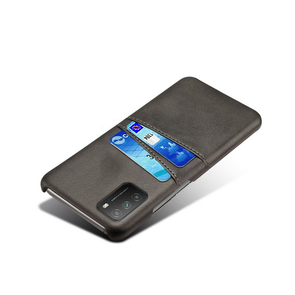 PC + PU-læderbeklædt etui med to kortpladser til Xiaomi Redmi Note 9 4G (Qualcomm Snapdragon 662) / Xiaomi Poco M3 / Xiaomi Redmi 9 Power / Xiaomi Redmi 9T
