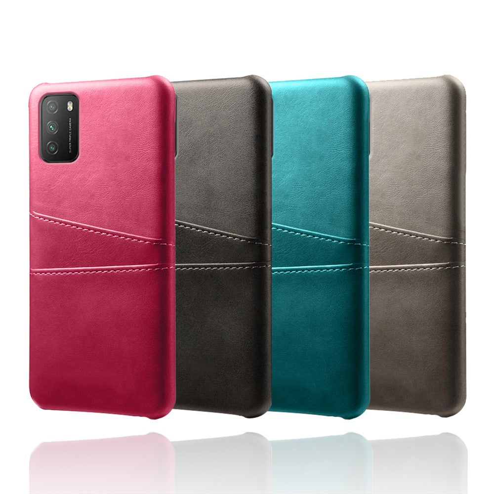 PC + PU-læderbeklædt etui med to kortpladser til Xiaomi Redmi Note 9 4G (Qualcomm Snapdragon 662) / Xiaomi Poco M3 / Xiaomi Redmi 9 Power / Xiaomi Redmi 9T