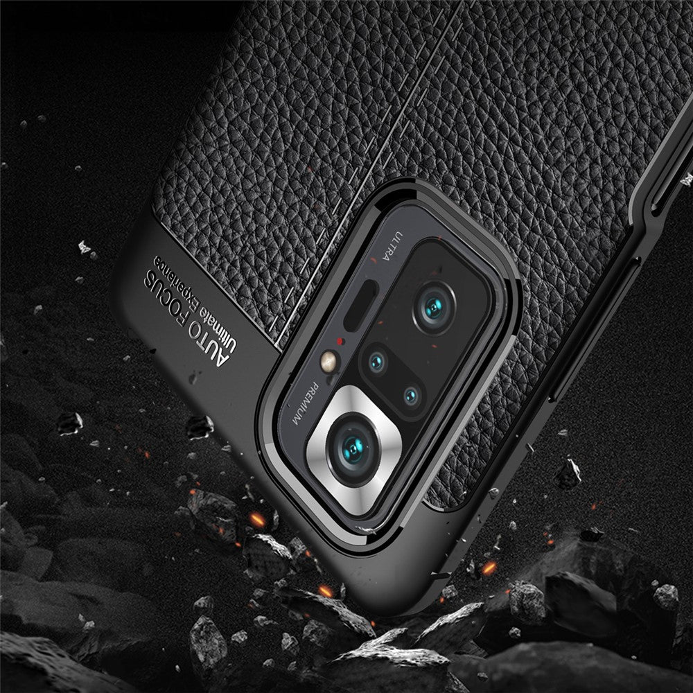 Litchi Grain Soft TPU Protector Mobile Phone Cover Case for Xiaomi Redmi Note 10 Pro